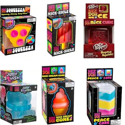 Schylling Needoh Nice Cube Sensorische Nice-Sicle Stressverlichting Squishy Kubus Anti-Angst Knijpobject Voor Focus ADHD Populatie