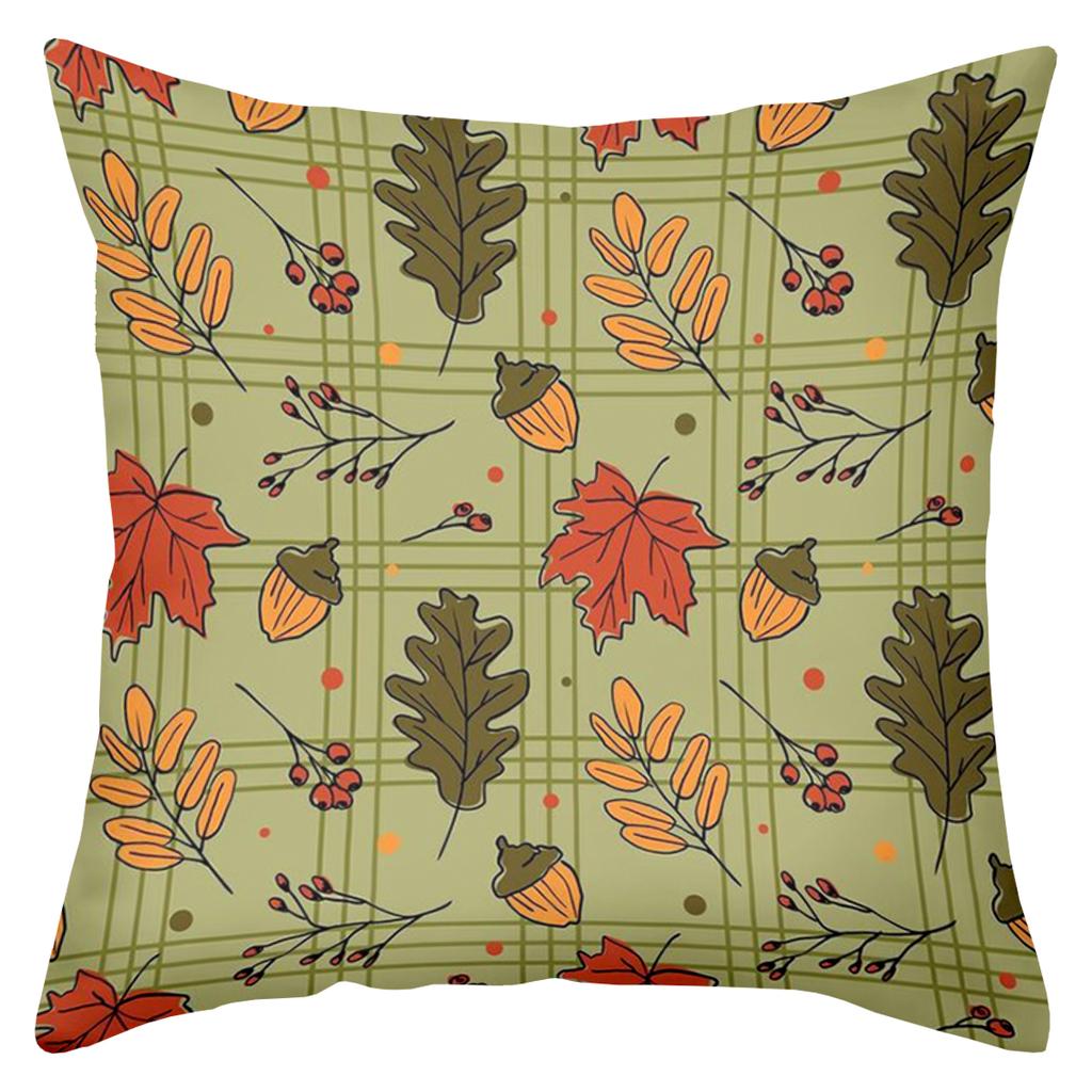 Autumn Leaves Oak Berry Pattern Decorative Throw Pillows Polyester pillowcase, sofa decorative cushion cov Headboard Pillow