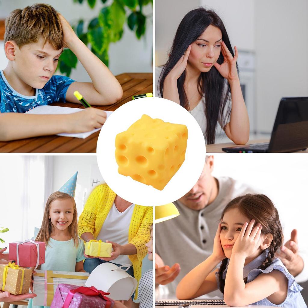 Extra-large Cheese Slow-rebound Soft Rubber Toy, Novel and Soft Stress-relieving Ball, Highly Elastic Sensory Toy, Stress Relief