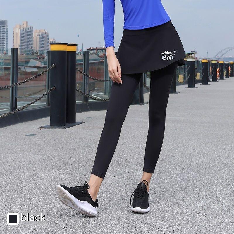 

Теннисная юбка, женские двухсекционные искусственные быстросохнущие брюки-кюлоты для фитнеса, йоги и танцев на подкладке XL чёрный