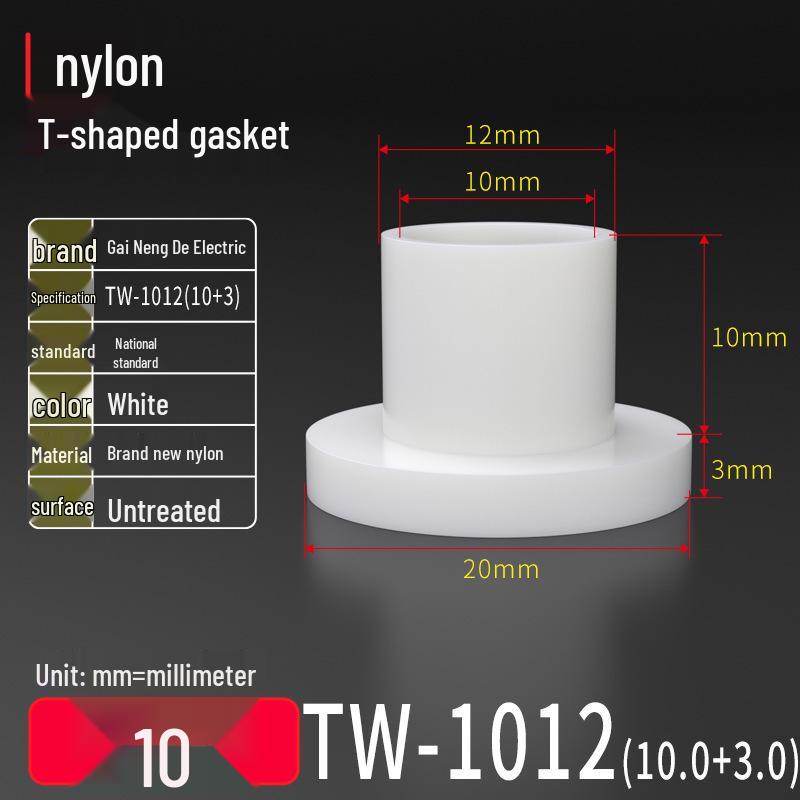 T-Shaped Nylon Gasket Ring Screw Shaft Sleeve with Concave-Convex Insulation Pad M2
