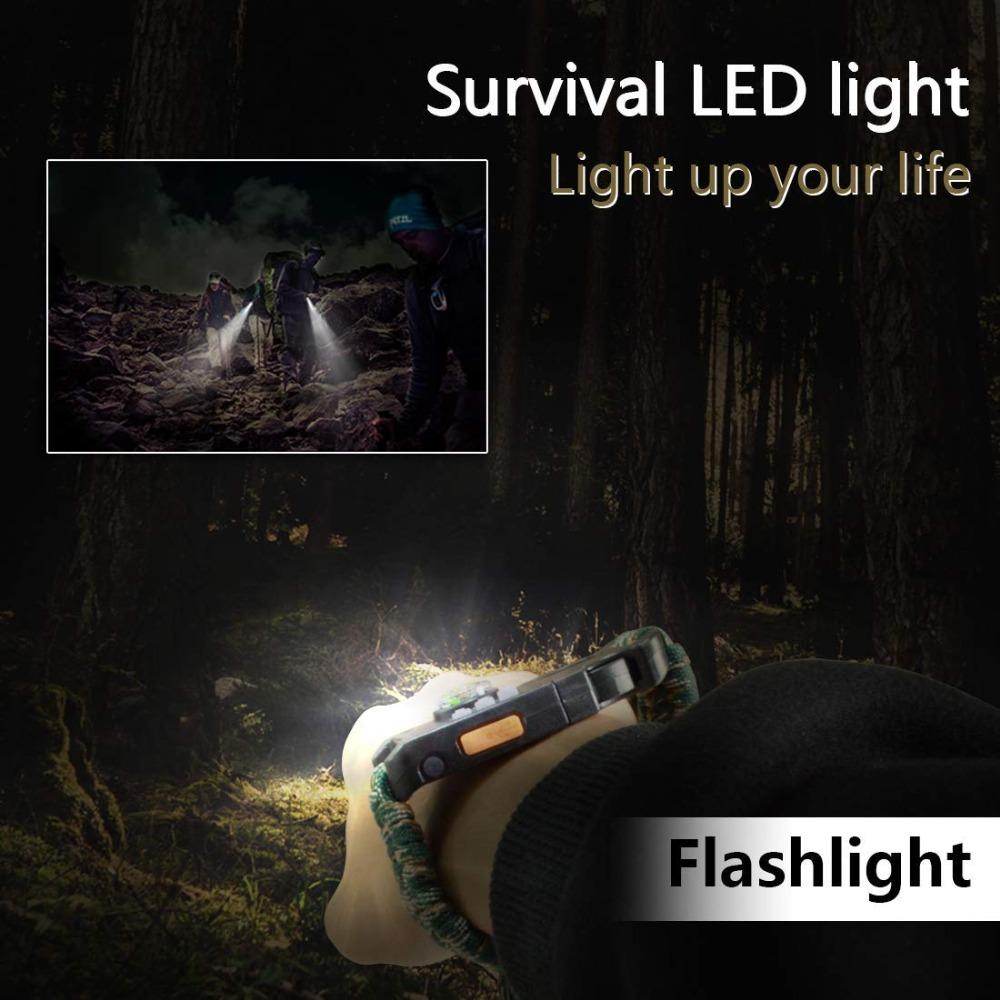 Brățară Paracord de supraviețuire Kit echipament tactic de urgență cu lanternă cu laser infraroșu SOS LED Lampă UV busolă Fluier de salvare