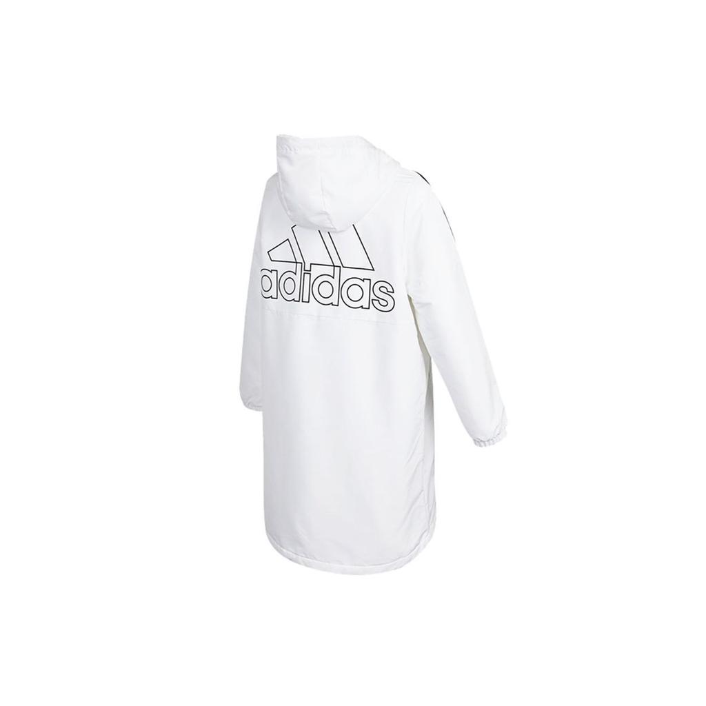adidas Sport Training Casual Fleece-Lined Hooded Jacket Women Outerwear White HG1848