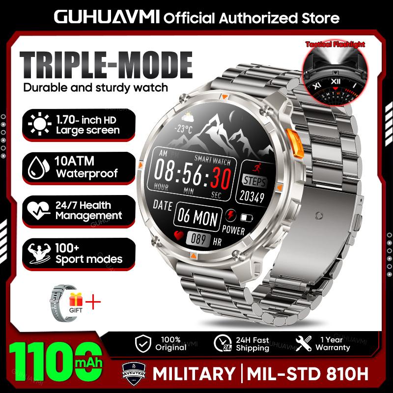 2026 New T-REX3 1100mAh Battery SmartWatch 10ATM Waterproof GPS Bluetooth Call 1.7" AMOLED HD Sports Flashlight Smart Watch Men