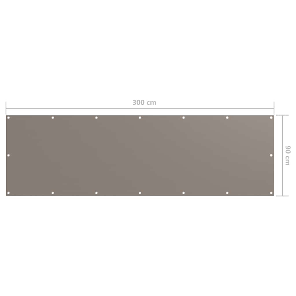 Balcony Privacy Screen Taupe 90 X 300 Cm Oxford Fabric