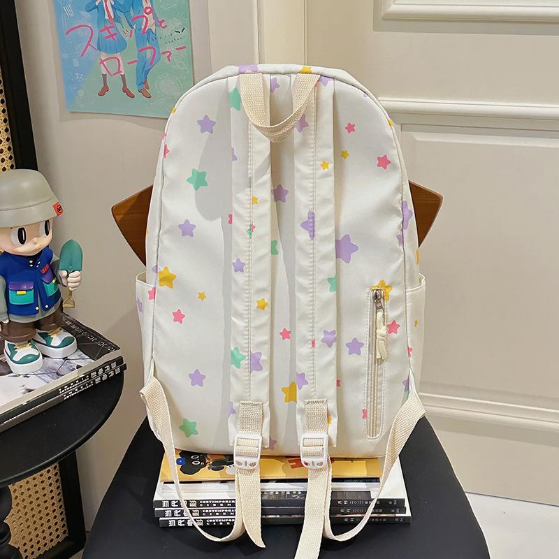 School Bag Japanese Ins Large Capacity Cute Student School Bag 2025 New Solid Color Casual Backpack Versatile Sweet Backpack