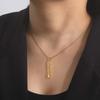 Dawapara Eye of Horus Ankh Cross Necklace Egyptian Cartouche Hieroglyph Pendant Stainless Steel Ancient Spiritual Jewelry