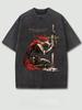 Men's Washed T Shirt Vintage Skeleton Horror Graphic Summer Women Tee Oversize Punk Hip Hop Retro Gothic Y2K Grunge Harajuku