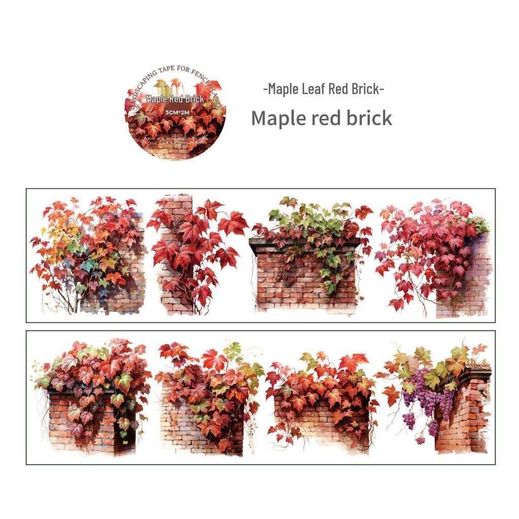 Retro PET Tape: Plant Scenery Series - 6 Designs for Journal Decoration