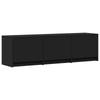 TV Stand with LED Lighting Black 140 X 34 X 40 Cm Particleboard