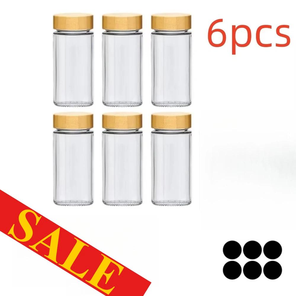Glass Spice Jars with Bamboo Lids 4oz Glass Jars Spice Jar Set Seasoning Jars Organizer Storage Bottles for Spice Rack