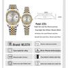 Matching Couple’s Watches: Fashionable, Waterproof, Luminous Quartz with Calendar in Two-Tone Steel for Men and Women