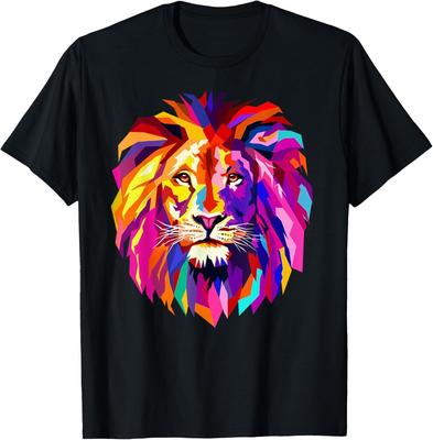 Cool Lion Head Design with Bright Colorful T-Shirt Unisex T-Shirt