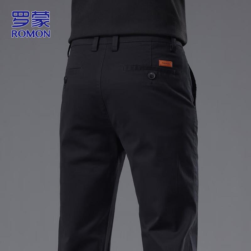 ROMON Men's Business Casual Straight-Leg Pants