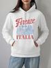 Firenze Italia Florence Cathedral Prints Hoodie Women Casual Loose Sweatshirt Basics Pocket Pullovers Winter Fleece Warm Clothes