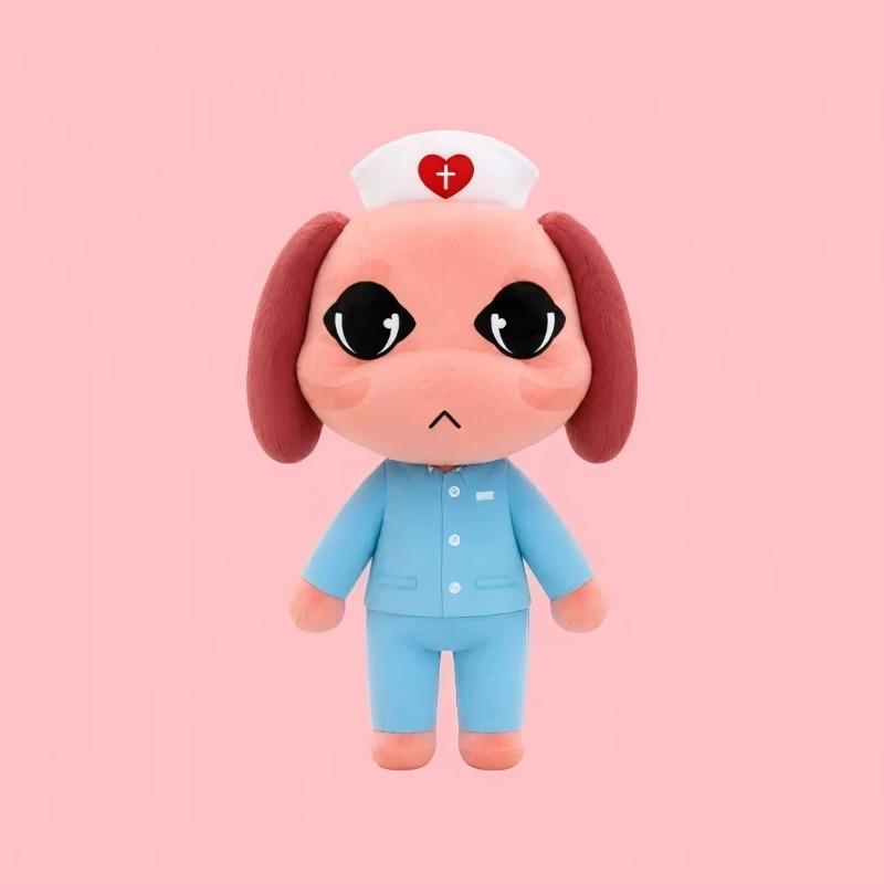 Animal Hospital Plush Toy Cute Doctor Vet Plushie Soft Stuffed Animal Doll Role Play Gift for Kids