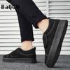 Winter Men's Corduroy Furry Warm Fleece Shoes Snow Shoes Comfortable Outdoor Sneakers Hook&loop Skate Shoes Non-slip Luxury