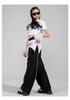 Girls' Jazz Dance Costume Set: Korean Style Cropped Vest & Sweatpants for Performances