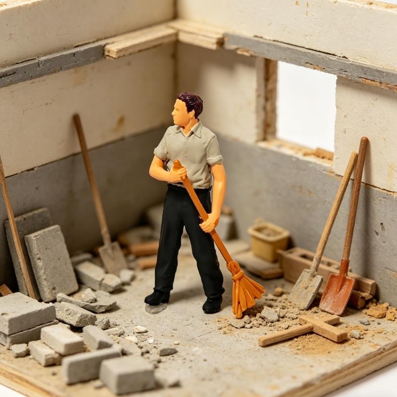 Professional 1:87 Scale Building Site Resin Model with Workers Moving Materials Hobbyist Collectible Model Gift