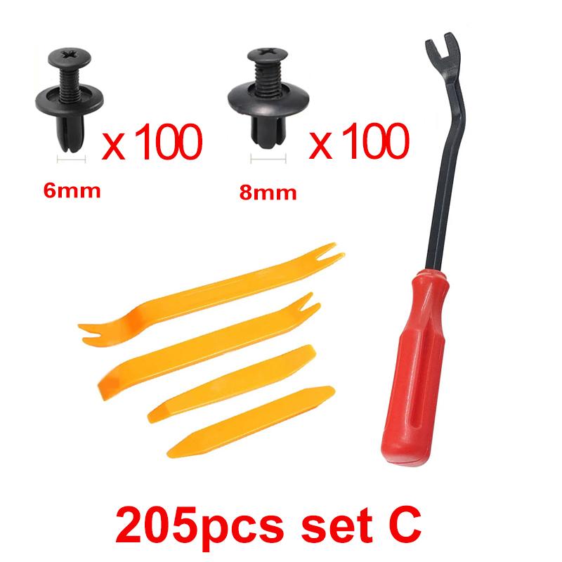 Car Fastener Clips Set Fender Rivet Clips Kit 6mm/8mm Auto Body Bumper Door Trim Panel Push Retainer Plastic Pin Rivet Repair