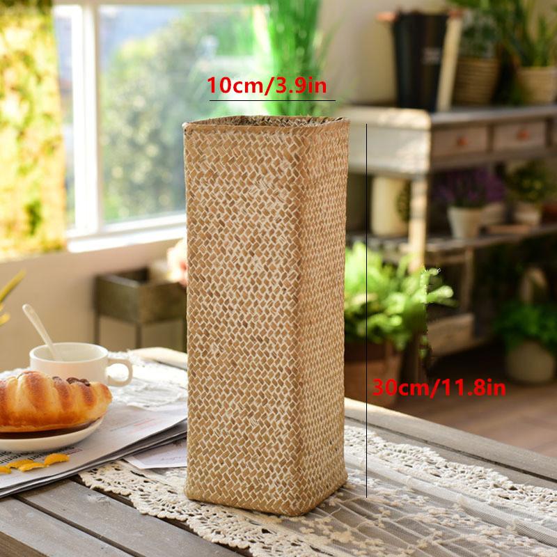 Handmade Woven Flower Vase Creative Flower Basket Weaving Room Flower Arranger Gypsophila Dried Flower Pot Home Decoration