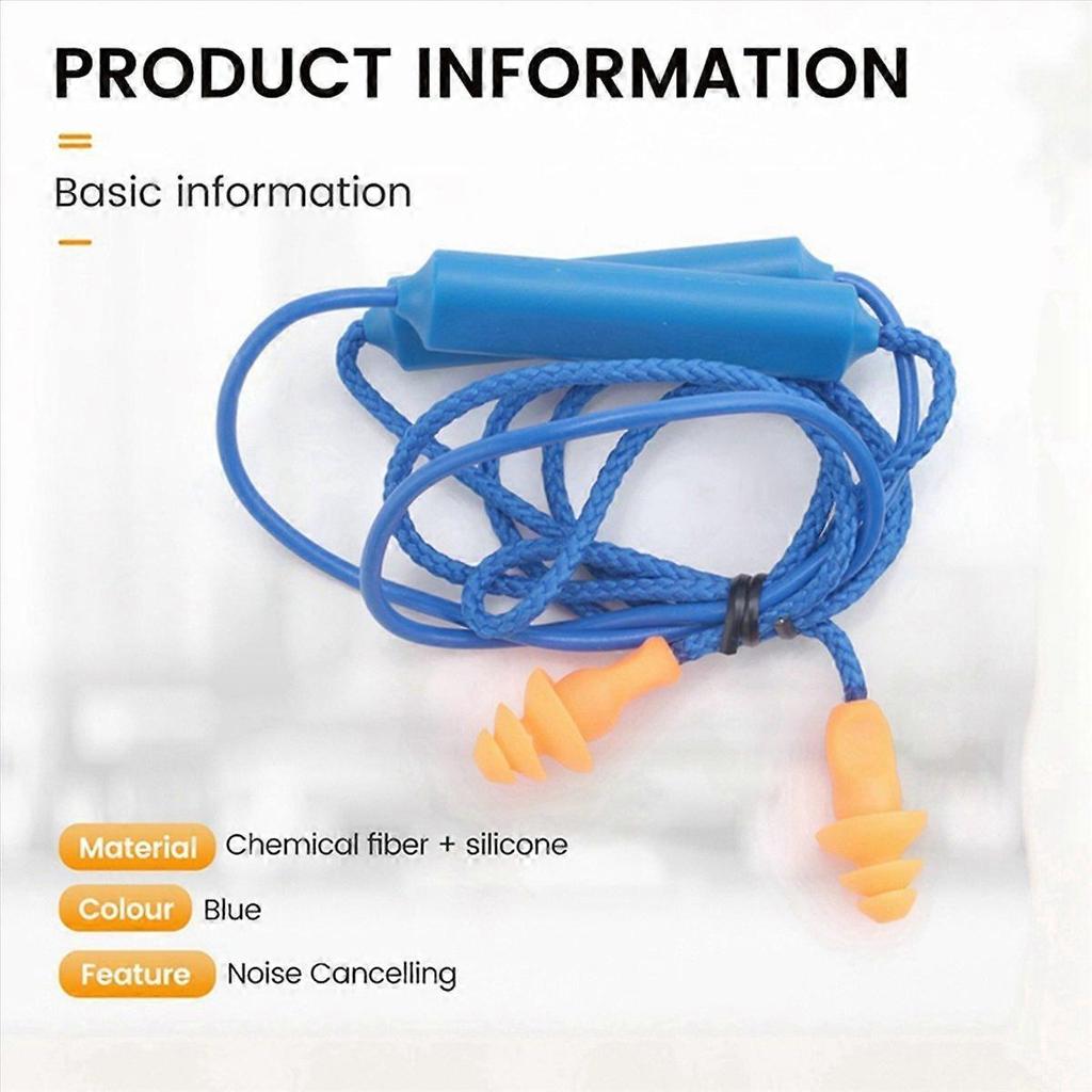Earphone Bluetooth Ear Plugs for Work, Noise Suppression, Blue