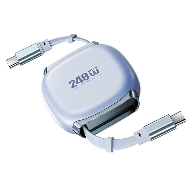 240W Retractable USB C Charging Cable Portable 4 Fixed Lengths USB C to USB C Fast Charging Data Cable for iPhone Samsung 1 meter