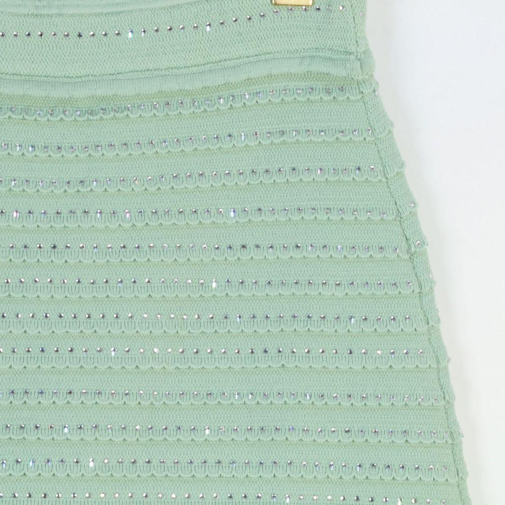 French Round Neck Knit Set: Elegant Fishtail Skirt with Beading, Spring/Summer Style