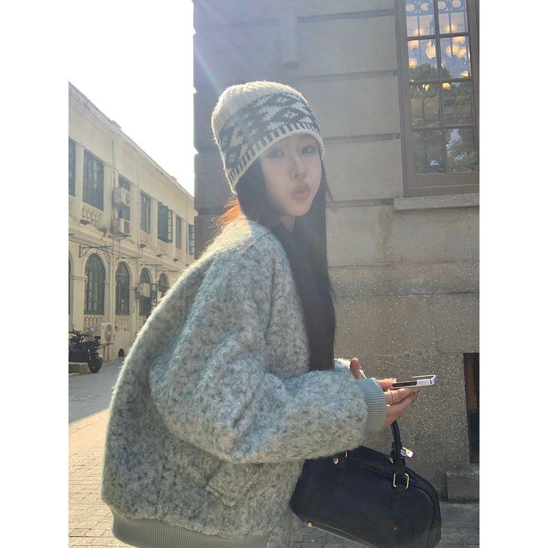 Kumikumi Gentle Design Sense Long Sleeve Zip-up Outerwear Women Clothes Autumn Chic All-Match Loose Slimming Top