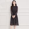 Spring elegant dress with slimming long sleeved printed skirt for children