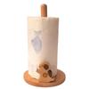 Solid Wood Creative Kitchen Tissue Holder Durable Standing Paper Roll Organizer  Table Top