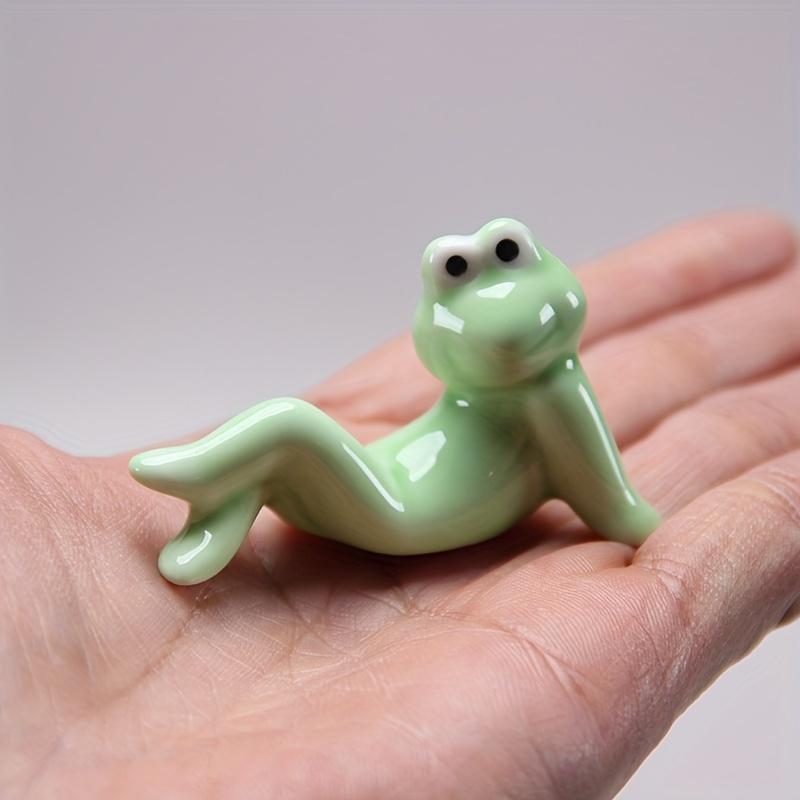 3pcs Ceramic Frog Chopstick Holder, Japanese Style Chopsticks Rests and Pens Stand, Suitable for Home Office Decorative Accessories