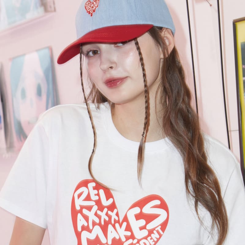 RXMC Melting Heart Two Tone Ball Cap_LIGHT BLUE/red
