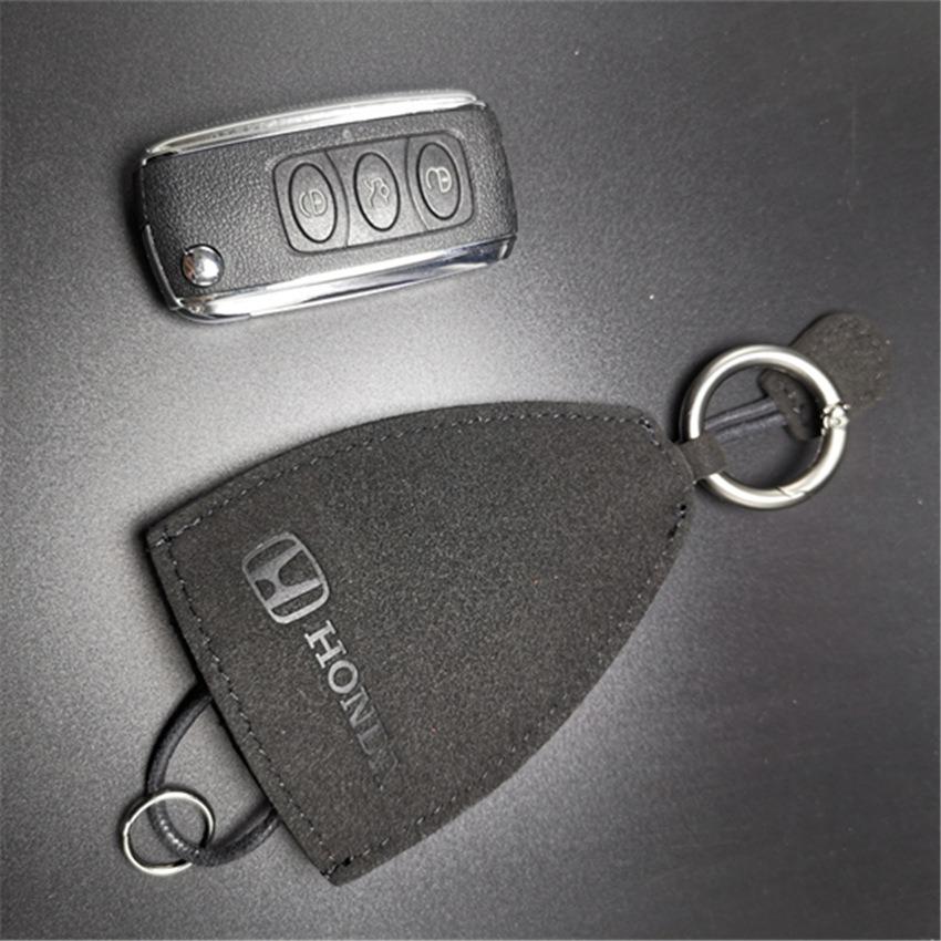 

Newly Car Keychain Suede Key Bag Anti-lost Pendant For Honda Civic Accord Fit City Vezel CRV Odyssey Pilot Jazz Prelude Insight