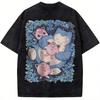 Harajuku Graphic Tee Pokemon Gengar Wash T-Shirt Man Women Oversized Vintage Short Sleeve Tee Casual Top Y2k Summer 2026 Unisex