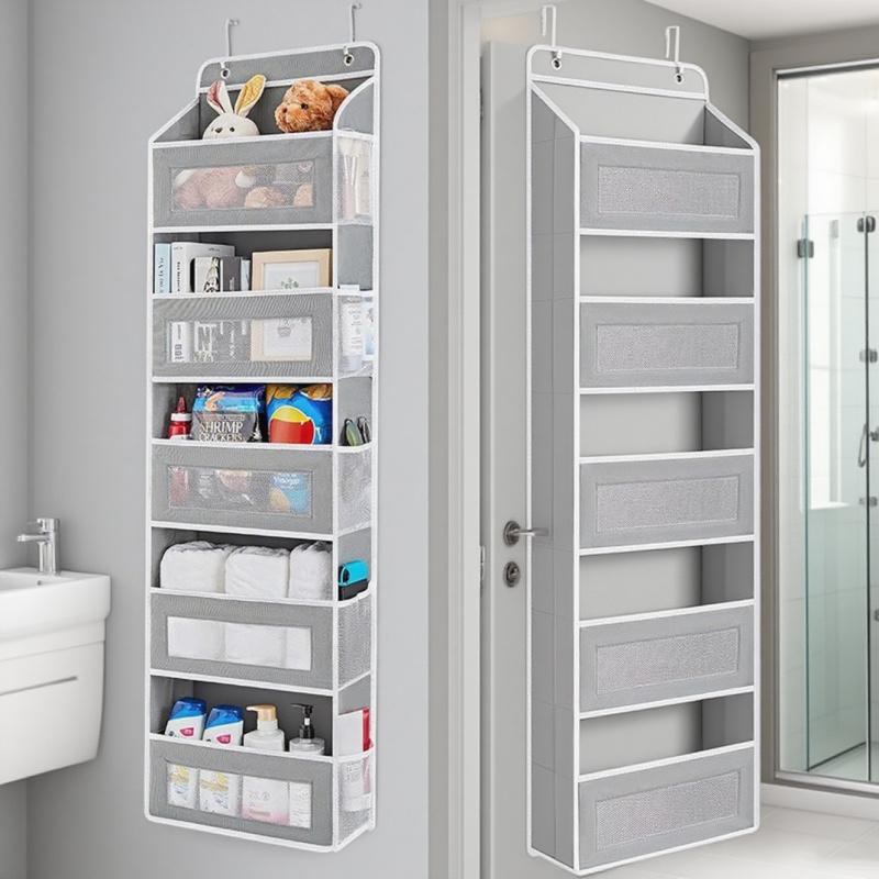 3-Shelf Hanging Storage Organizer - Behind Door, Anti-Tilt, 3 Large Capacity Pockets, Suitable for Bedroom, Bathroom