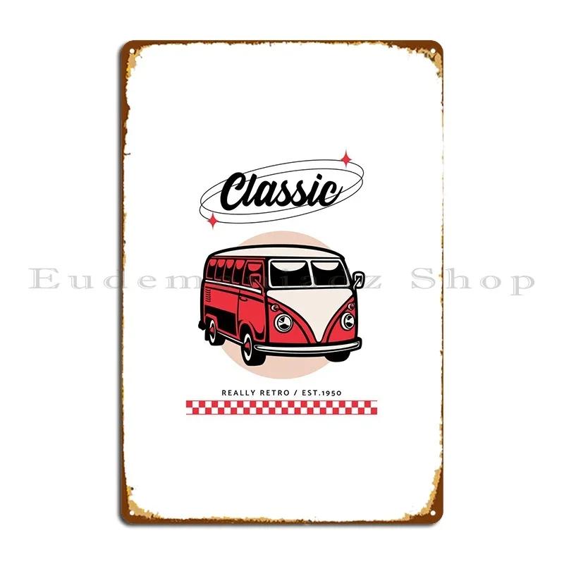 Classic Camper Van Metal Sign Vintage Home Bar Customize Bar Tin Sign Poster