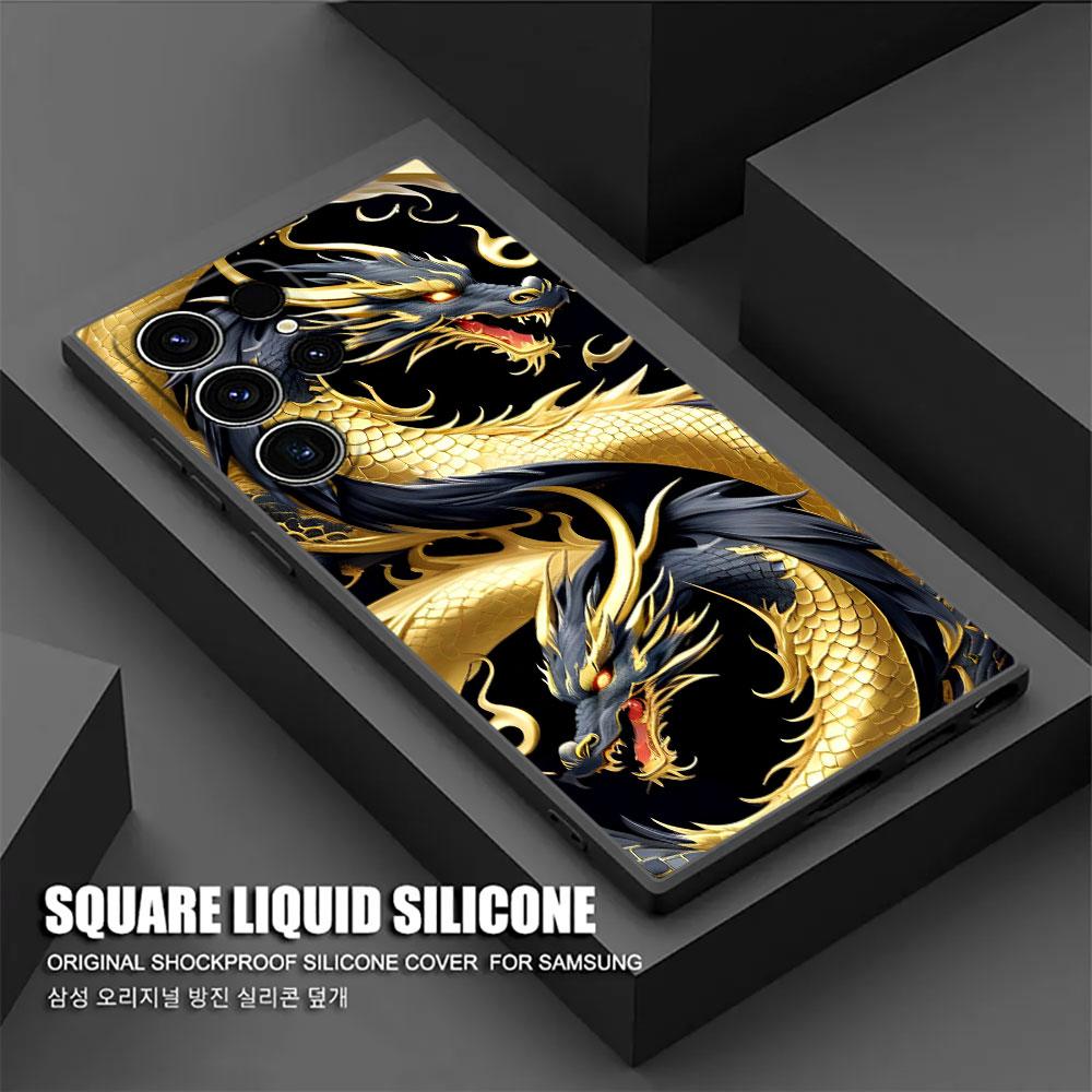 Cute Black White Dragon S26Ultra Case For Samsung Galaxy S26 S25 S24 S23 S20 S21 FE S22 Ultra S25 Plus 5G Cases Soft Phone Cover