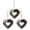 1/2Pcs Handmade Bird Nesting Heart Ornament with Hook Weather-proof Outdoor Garden Yard Balcony Fiber Love Heart Shape Bird Nesting Decoration