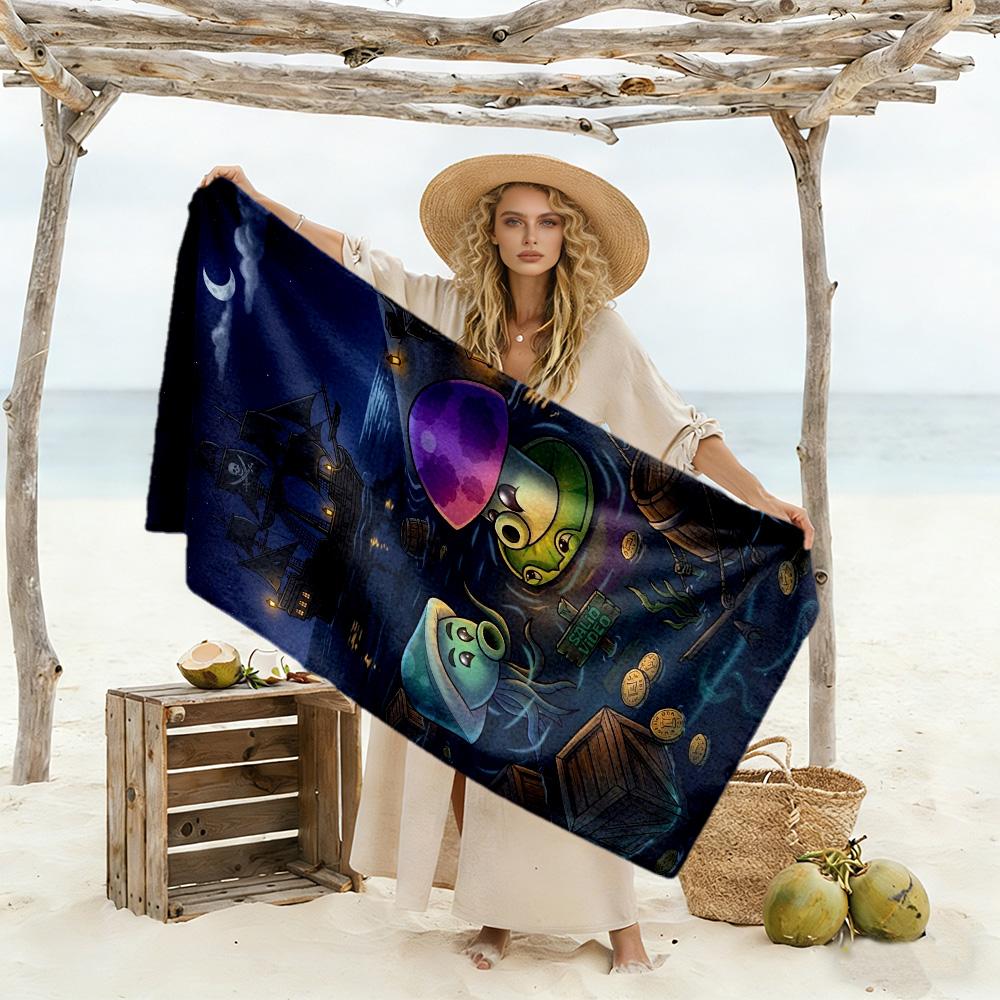 Plants Vs. Zombies Beach Towel High Absorbency & Quick-Dry Comfortable Lightweight