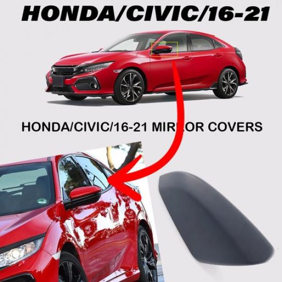 Left Driver Side Mirror Cover Caps Rearview Cover Trim For Honda Civic 2016~