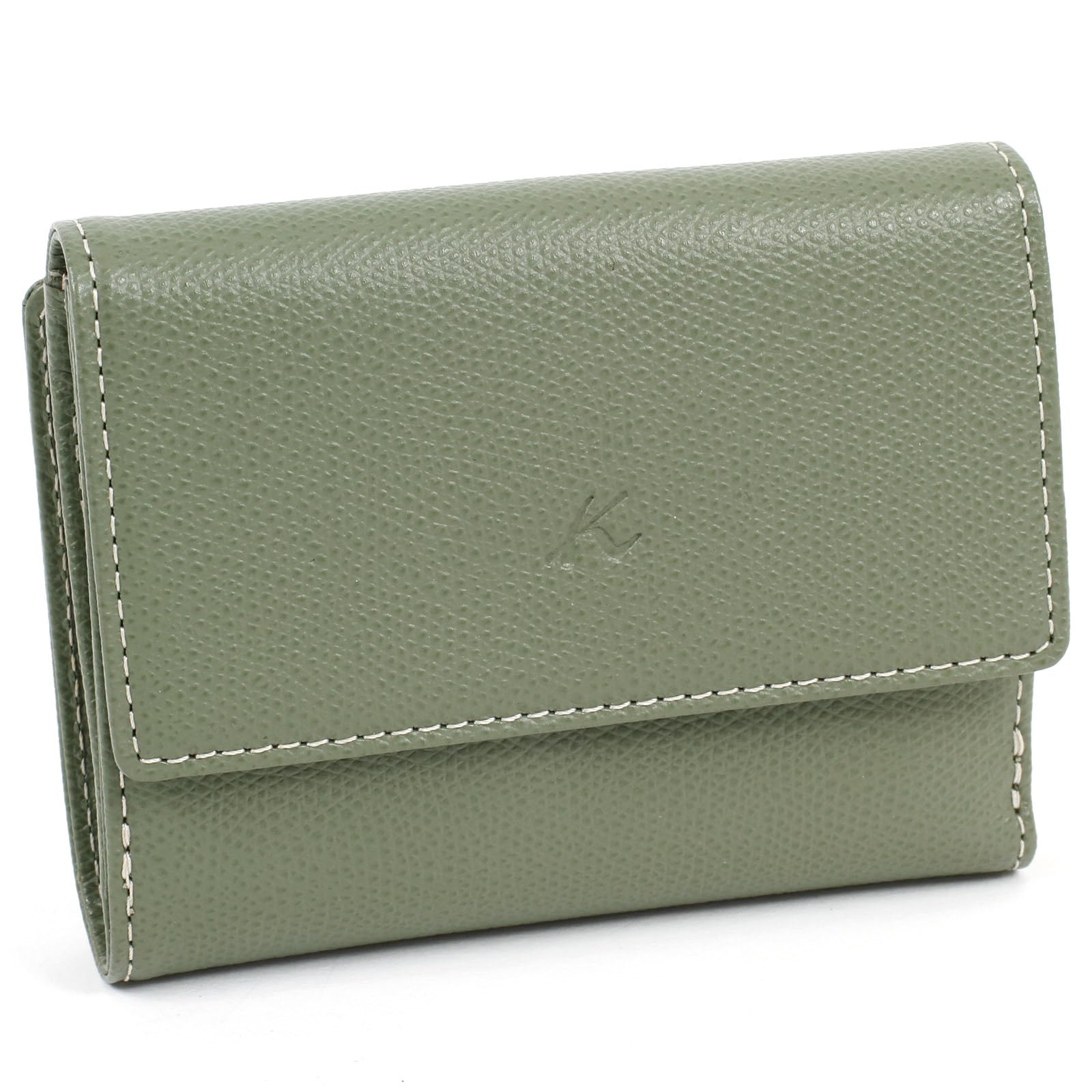 

wallet embossed that makes scratches less noticeable PH0537 stitching 33915 [Kitamura] Bi-fold Khaki/Ivory [Green]
