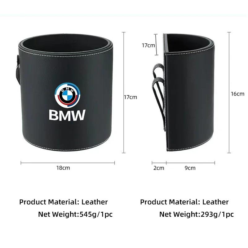 2025 Hot Car Trash Can Seatback Leather Organiser Trash Storage Accessories Interior For BMW X3 X5 M5 M3 E46 E90 E60 F10 E39 F30