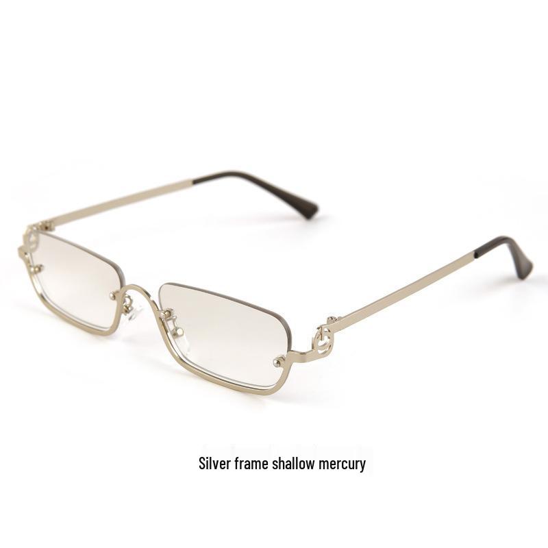 High-End Square Frame Sunglasses - Unisex Metal Hollow Design, Trendy European & American Style