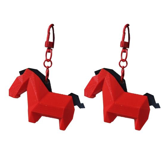 1/2Pcs Geometric Horse Keychain 3D Printed Horse Key Ring Hanging Decoration Bag Purse Charm Chinese Year of Horse New Year Gift