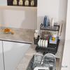 Compact Kitchen Sink Dish & Bowl Drainer with Chopsticks Storage
