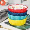 Hi Nordic Simple Hand Painted Ceramic Salad Cake Bowl Colorful Porcelain Soup Fruit Bowl Lace Rice Dessert Snack Bowl Tableware