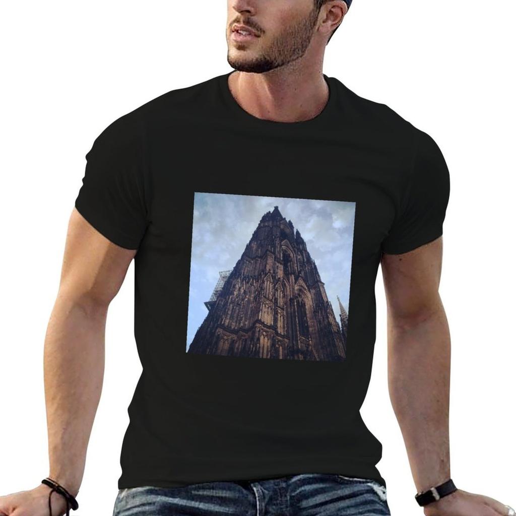Koln Cathedral Tshirt Fashion Print Casual Short Sleeve