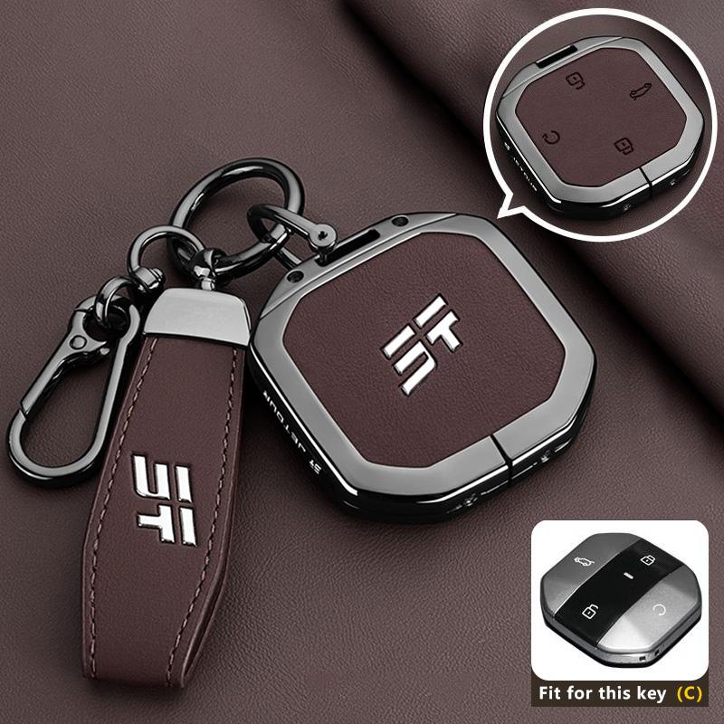Zinc Alloy Key Fob for Jetour Freedom Shanhai T1 Traveller 2024 2025+ Remote Case Cover Shell Keychain Holder Car Accessories
