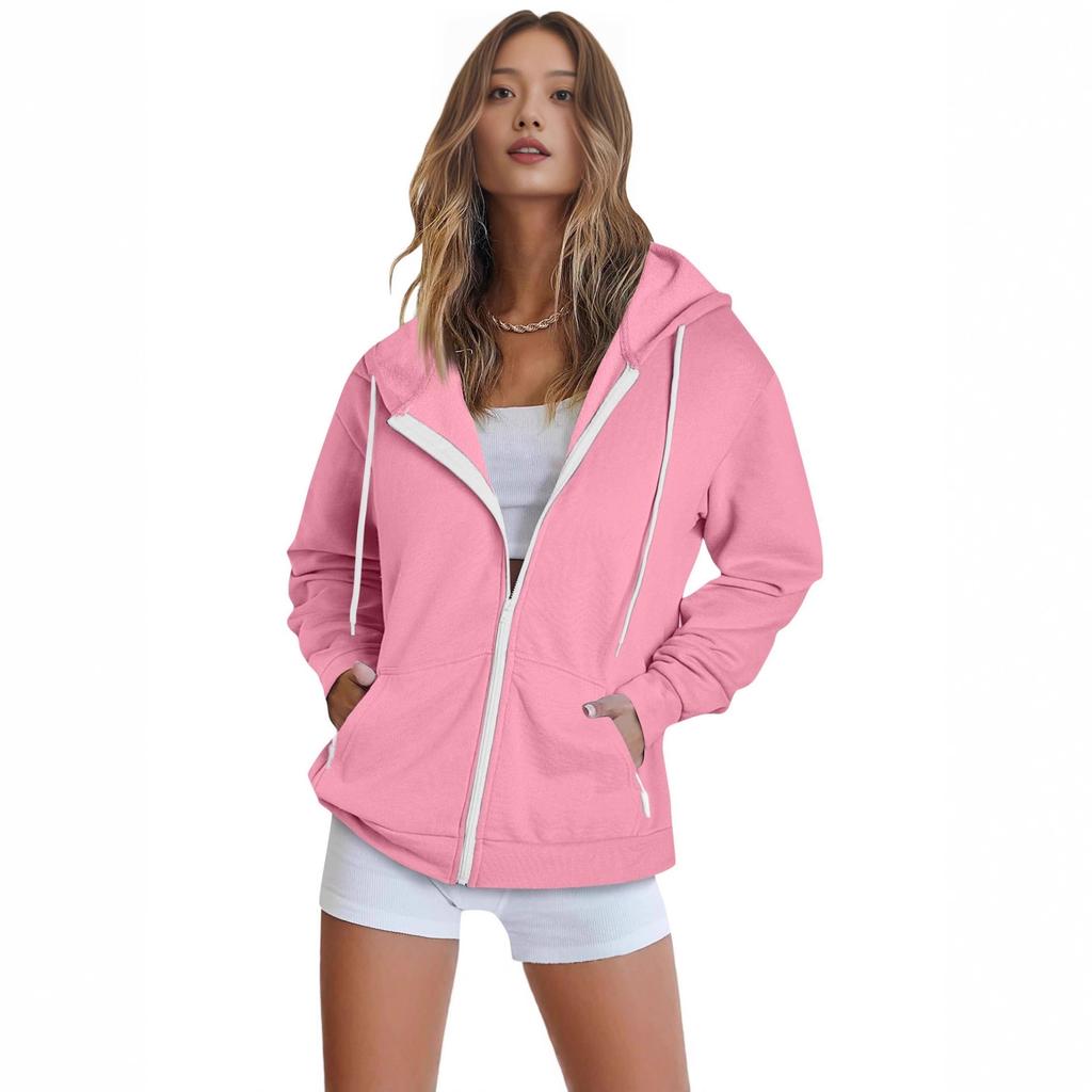 2026 European and American new men's and women's sports hooded sweater casual cardigan zipper style top